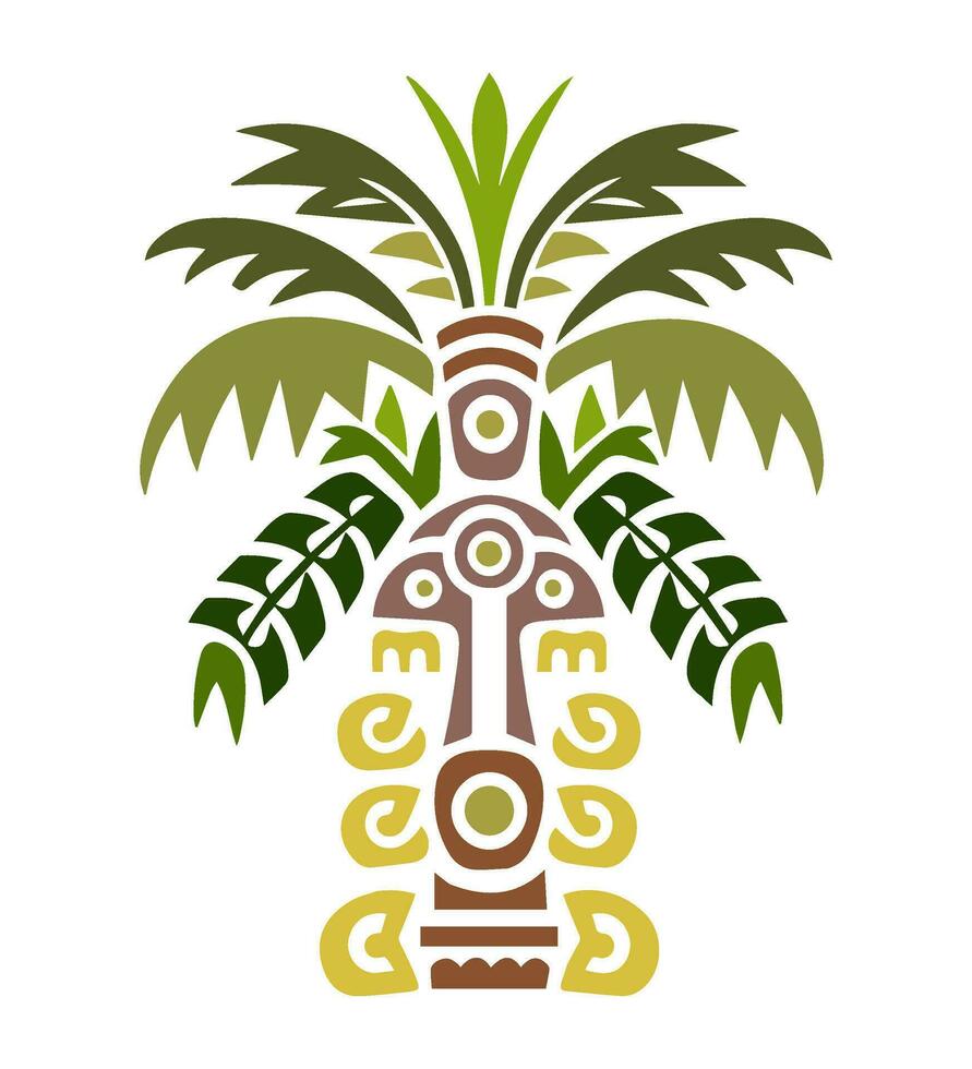 Palma árvores coco, tropical tribal ilustração, vetor ícone decoração ornamento.