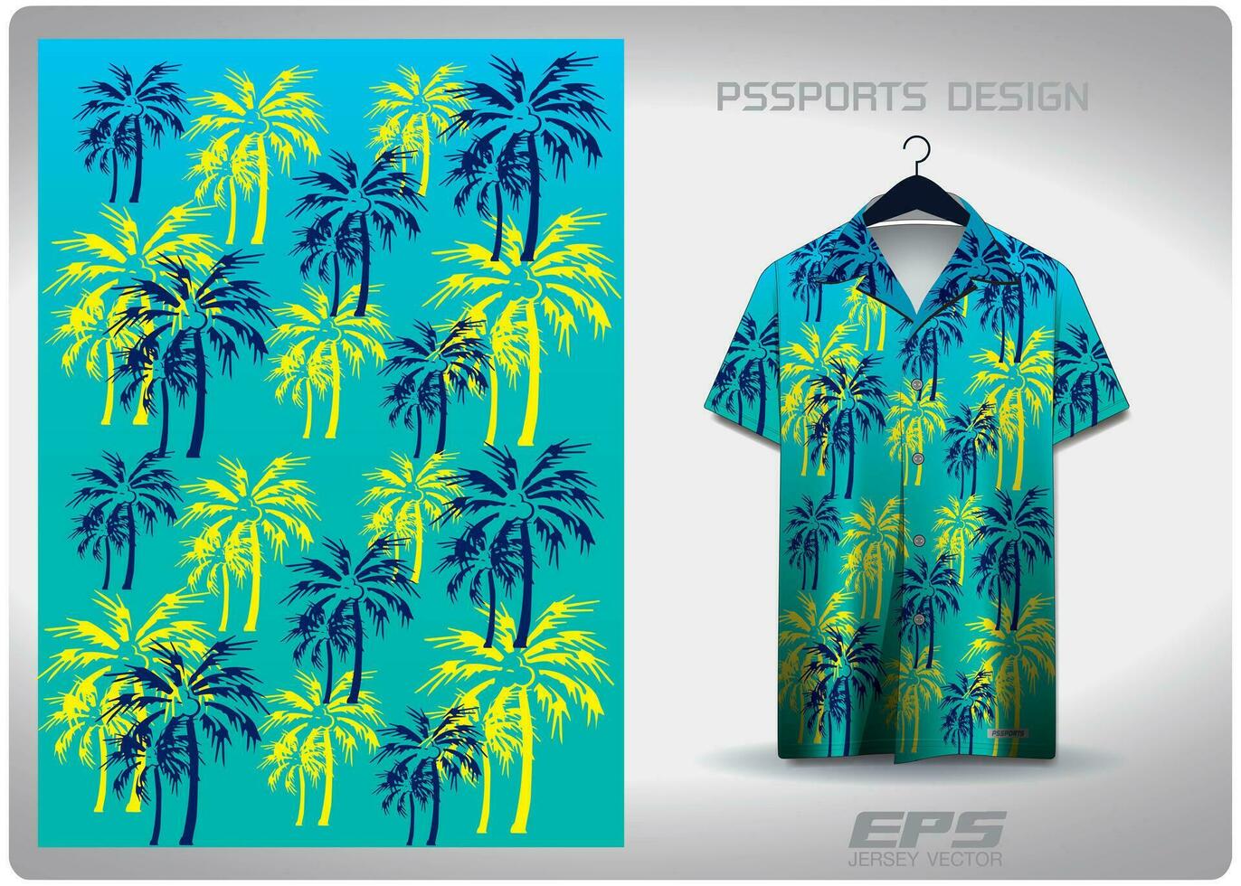 vetor havaiano camisa fundo imagem.amarelo azul coco árvore padronizar projeto, ilustração, têxtil fundo para havaiano camisa, camisa havaiano camisa