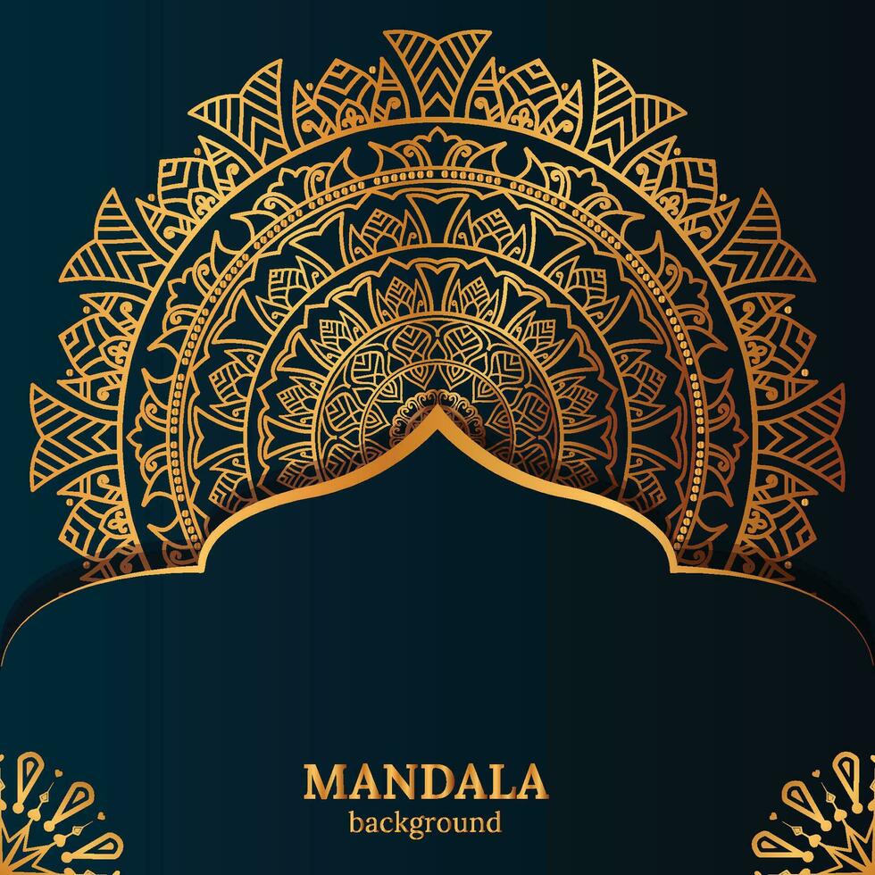 luxo mandala fundo com dourado arabesco padronizar árabe islâmico leste estilo. Ramadã estilo decorativo mandala. mandala para imprimir, poster, cobrir, vetor