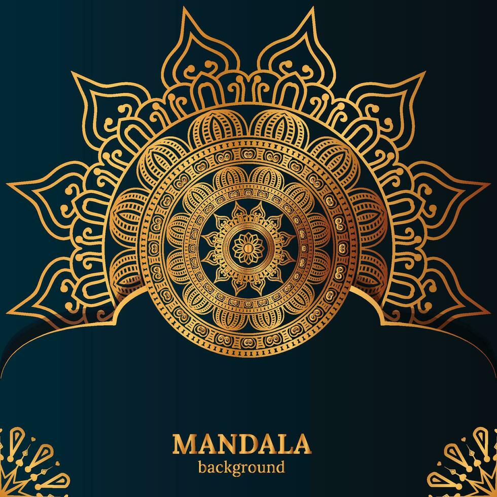 luxo mandala fundo com dourado arabesco padronizar árabe islâmico leste estilo. Ramadã estilo decorativo mandala. mandala para imprimir, poster, cobrir, vetor