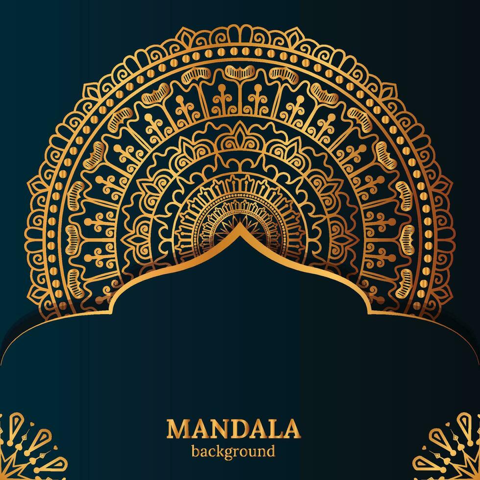 luxo mandala fundo com dourado arabesco padronizar árabe islâmico leste estilo. Ramadã estilo decorativo mandala. mandala para imprimir, poster, cobrir, vetor