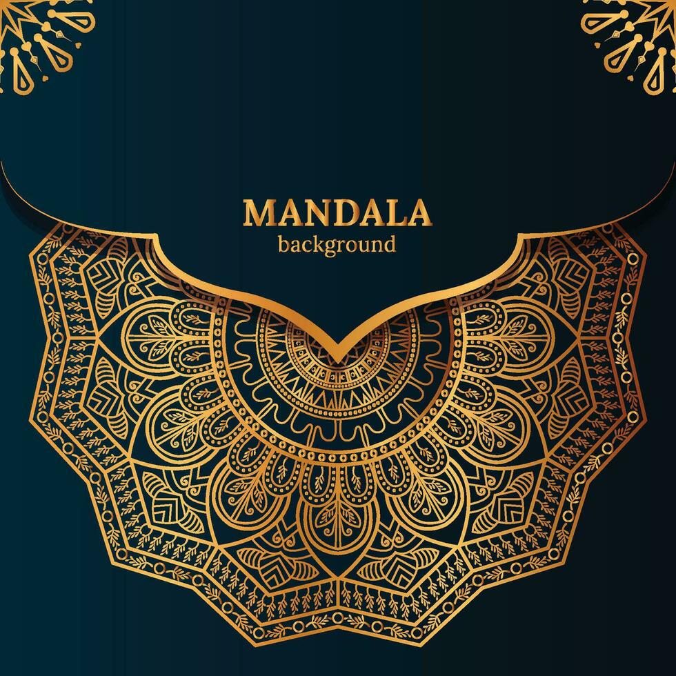 luxo mandala fundo com dourado arabesco padronizar árabe islâmico leste estilo. Ramadã estilo decorativo mandala. mandala para imprimir, poster, cobrir, vetor