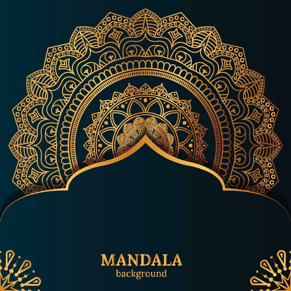 luxo mandala fundo com dourado arabesco padronizar árabe islâmico leste estilo. Ramadã estilo decorativo mandala. mandala para imprimir, poster, cobrir, vetor