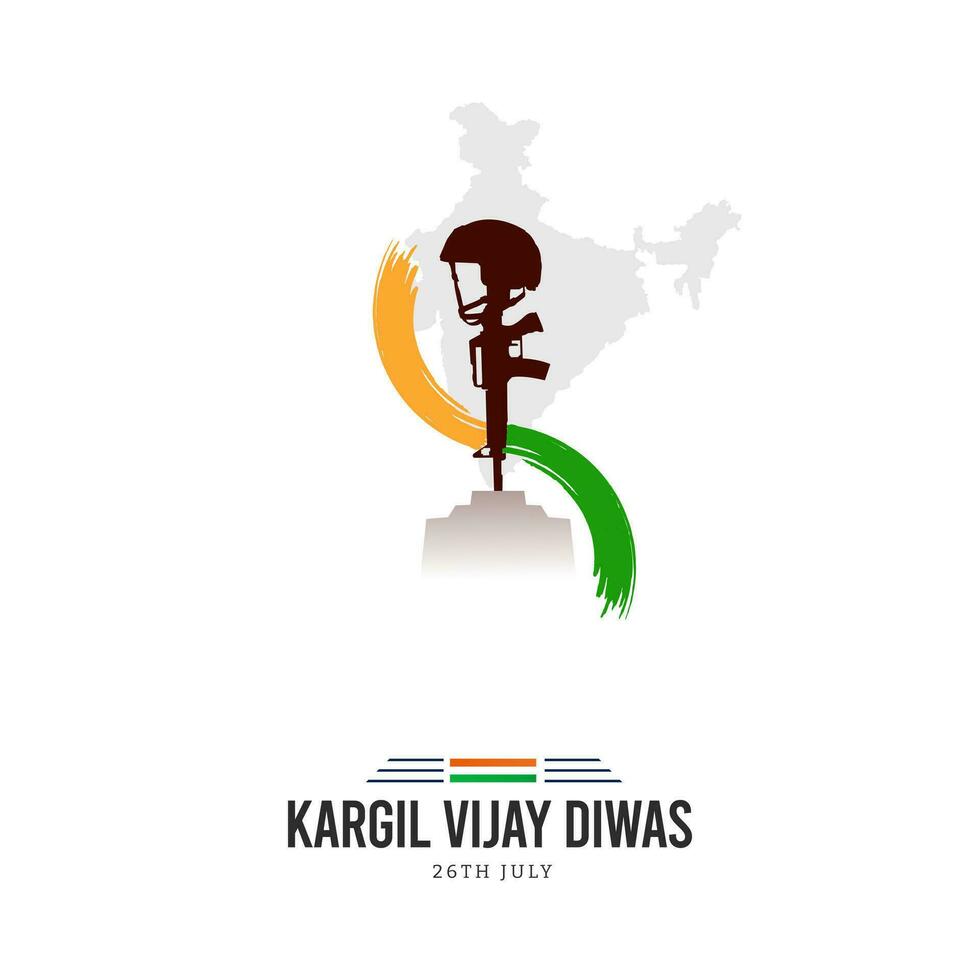 Dia 26 Julho Kargil vijay diwas Projeto conceito com indiano bandeira e exército social meios de comunicação postar vetor