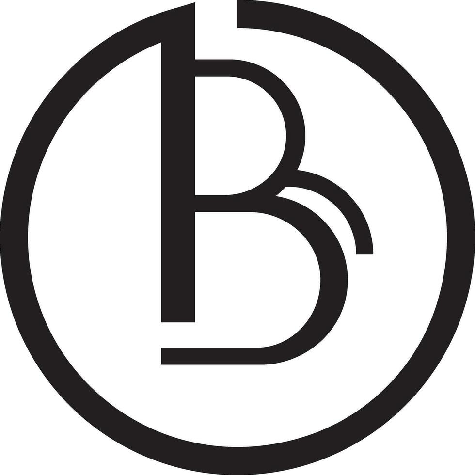b carta logotipo sólido estilo vetor
