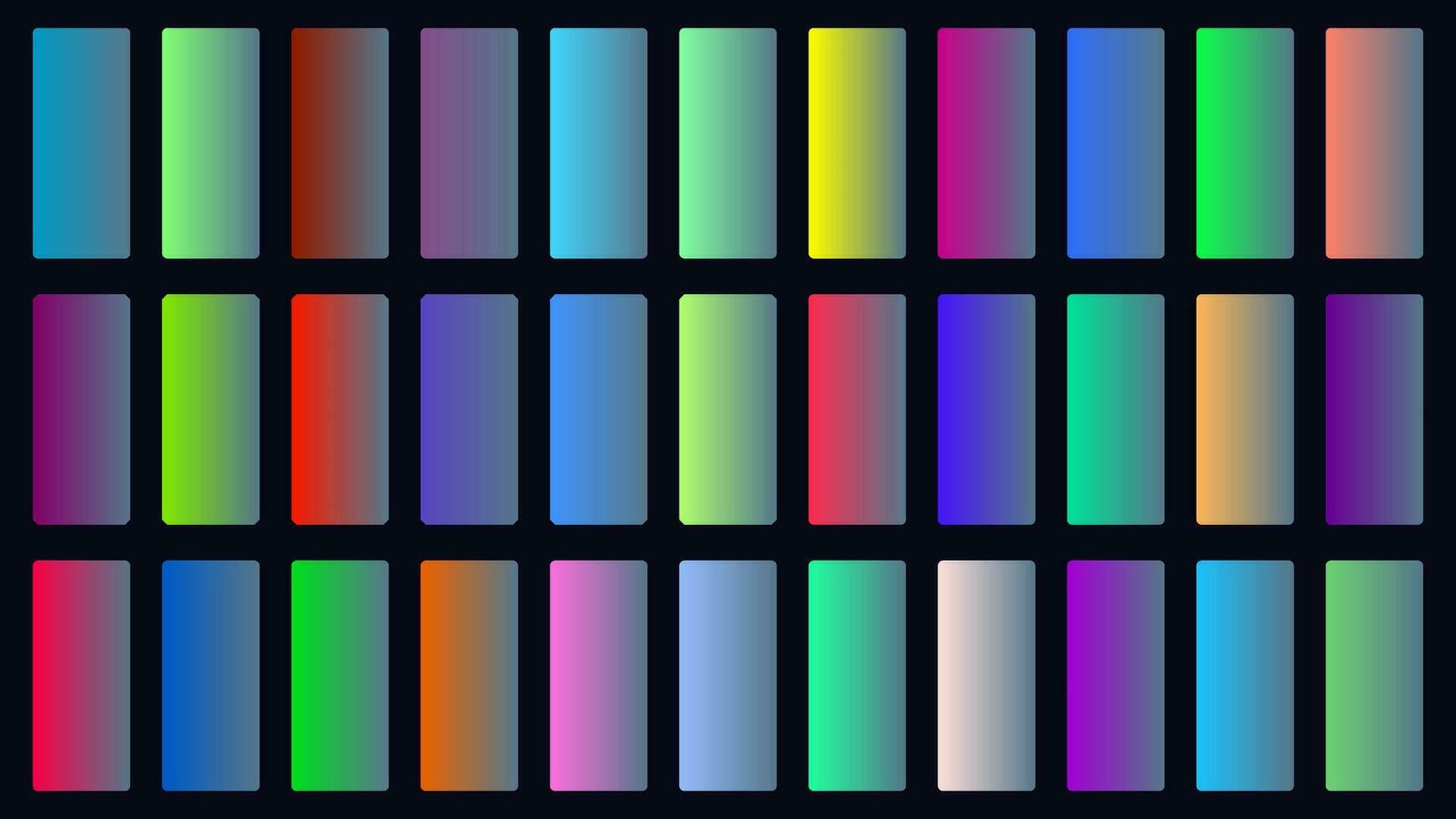 colorida pedra cor sombra linear gradiente paleta amostras rede kit arredondado retângulos modelo conjunto vetor