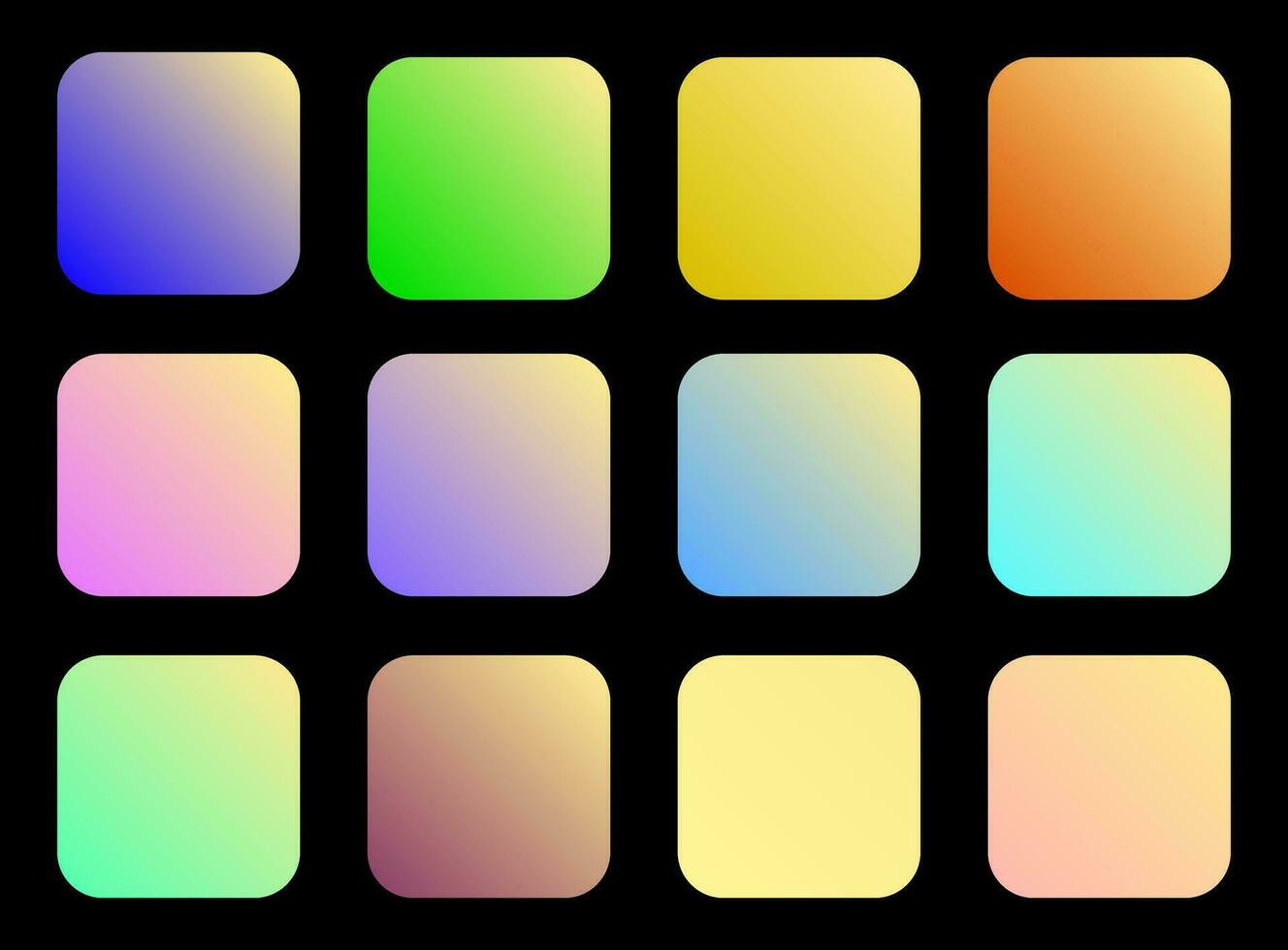 colorida parmesão cor sombra linear gradiente paleta amostras rede kit arredondado quadrados modelo conjunto vetor