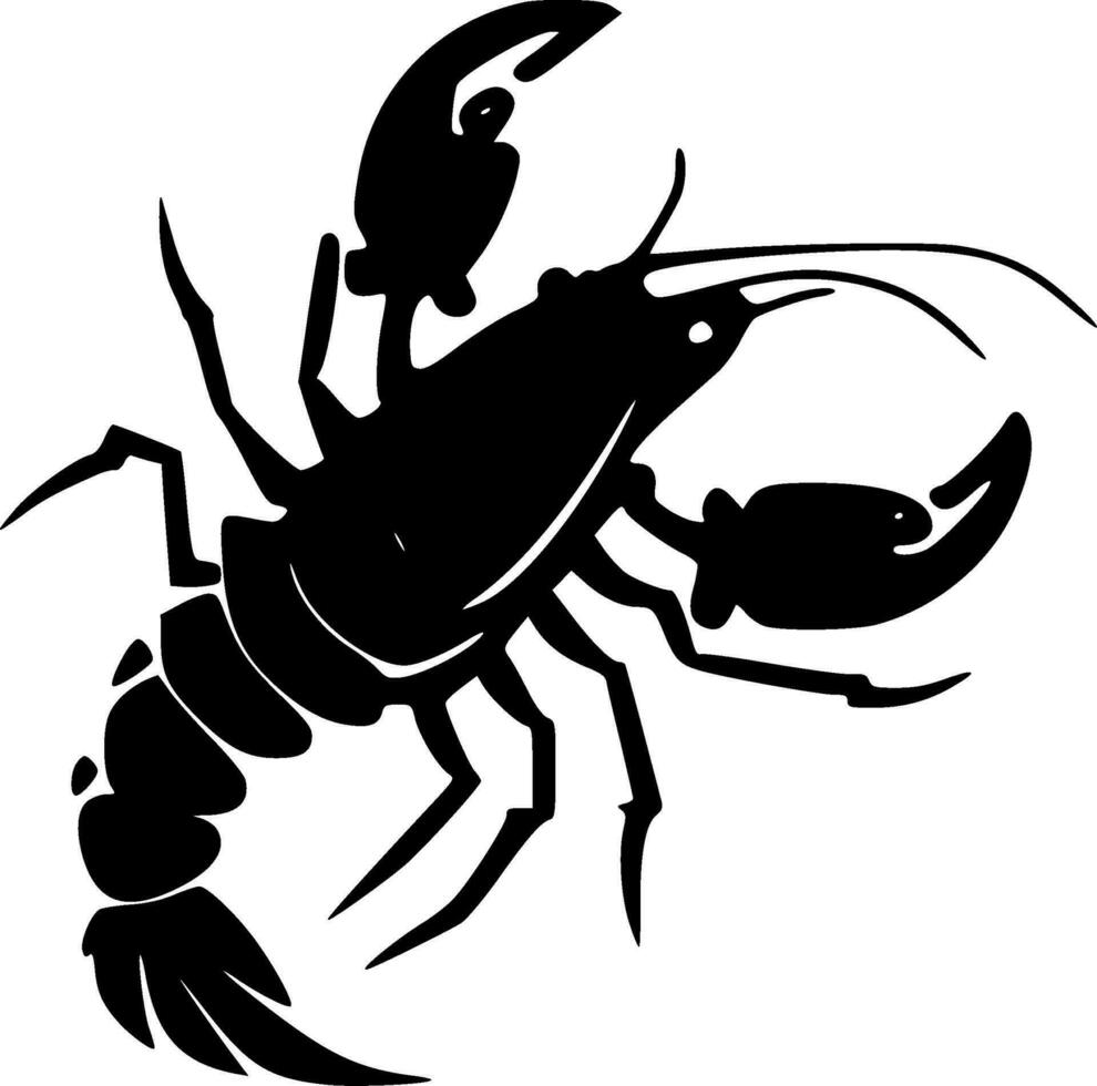 lagosta - Preto e branco isolado ícone - vetor ilustração