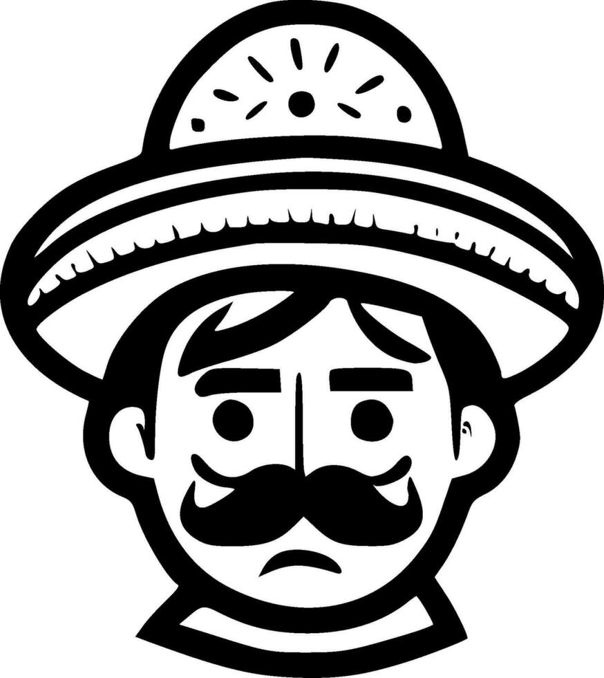 mexicano, minimalista e simples silhueta - vetor ilustração