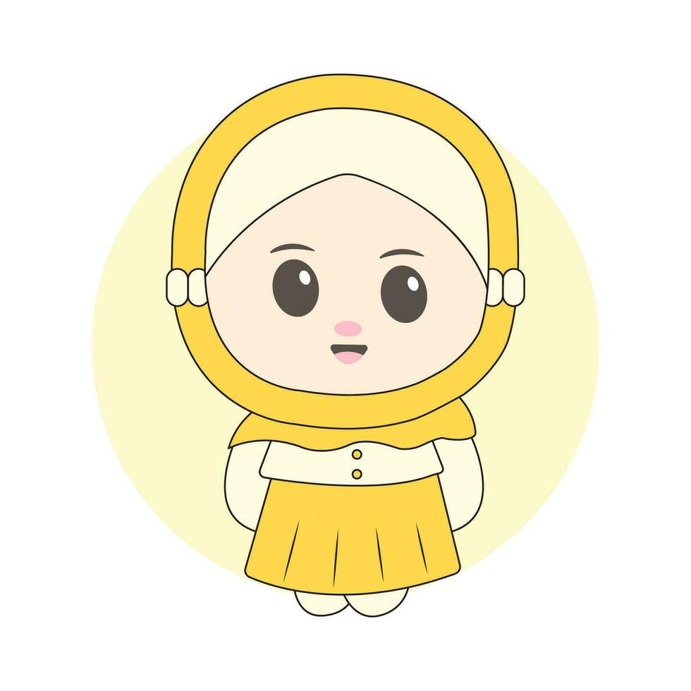 muslimah chibi personagem vetor