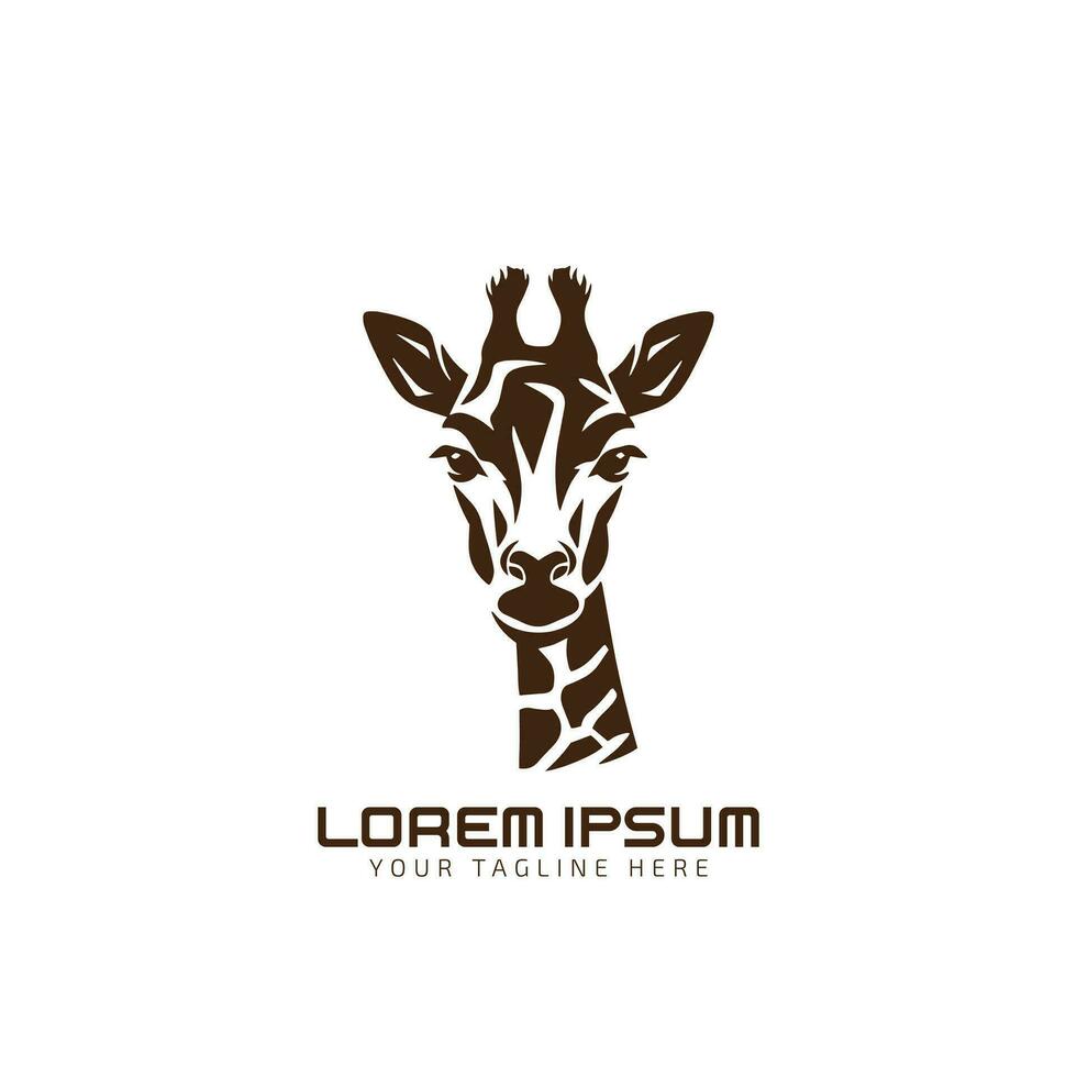 uma girafa animal logotipo modelo ícone vetor ilustração