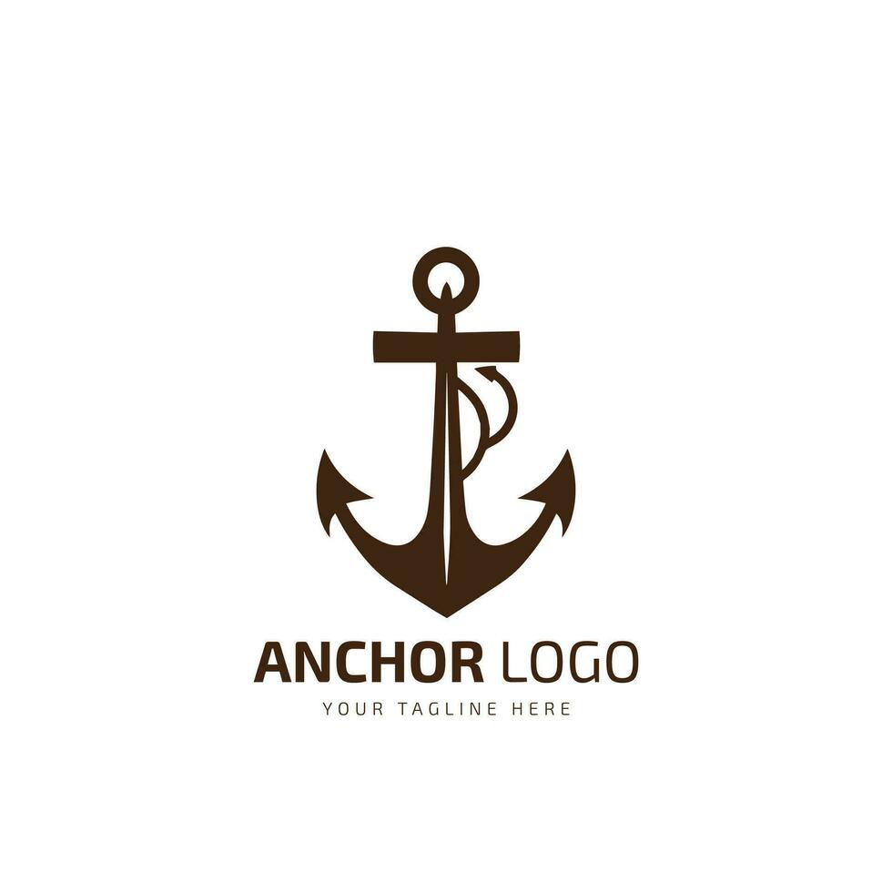 clássico vintage retro emblema âncora para marinheiro logotipo tipografia logotipo Projeto vetor