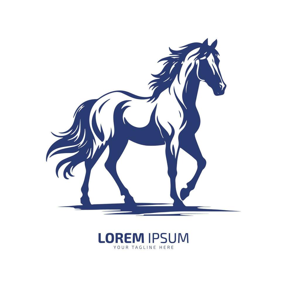 cavalo em pé logotipo ícone vetor ilustração Projeto modelo silhueta isolado símbolo