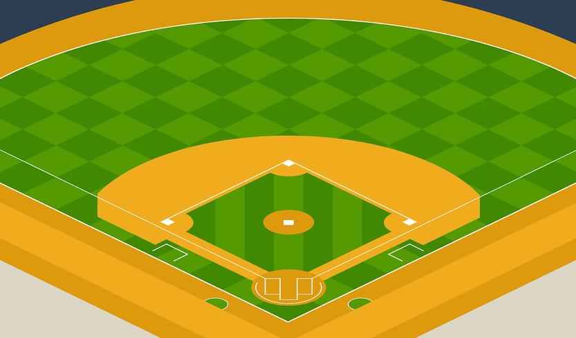 Ilustração de parque de beisebol vetor