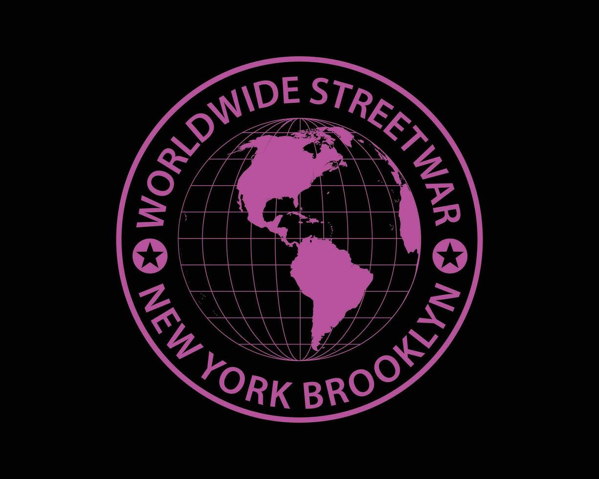 Novo Iorque Brooklyn no mundo todo ilustração tipografia. perfeito para t camisa Projeto vetor