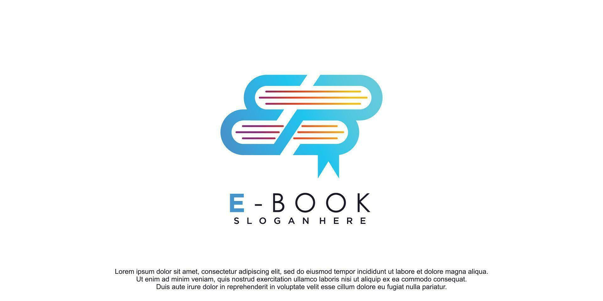 abstrack inicial carta eb livro logotipo conceito estilo idéia vetor