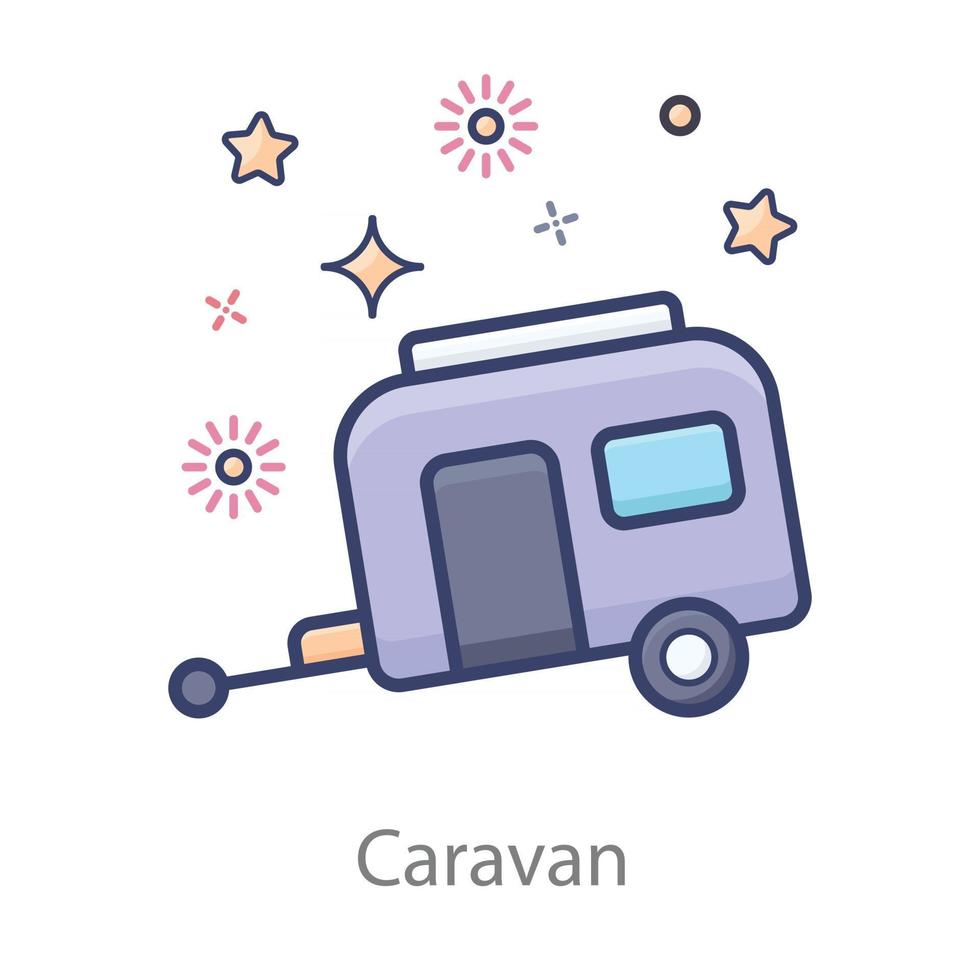 projeto de transporte de caravana vetor