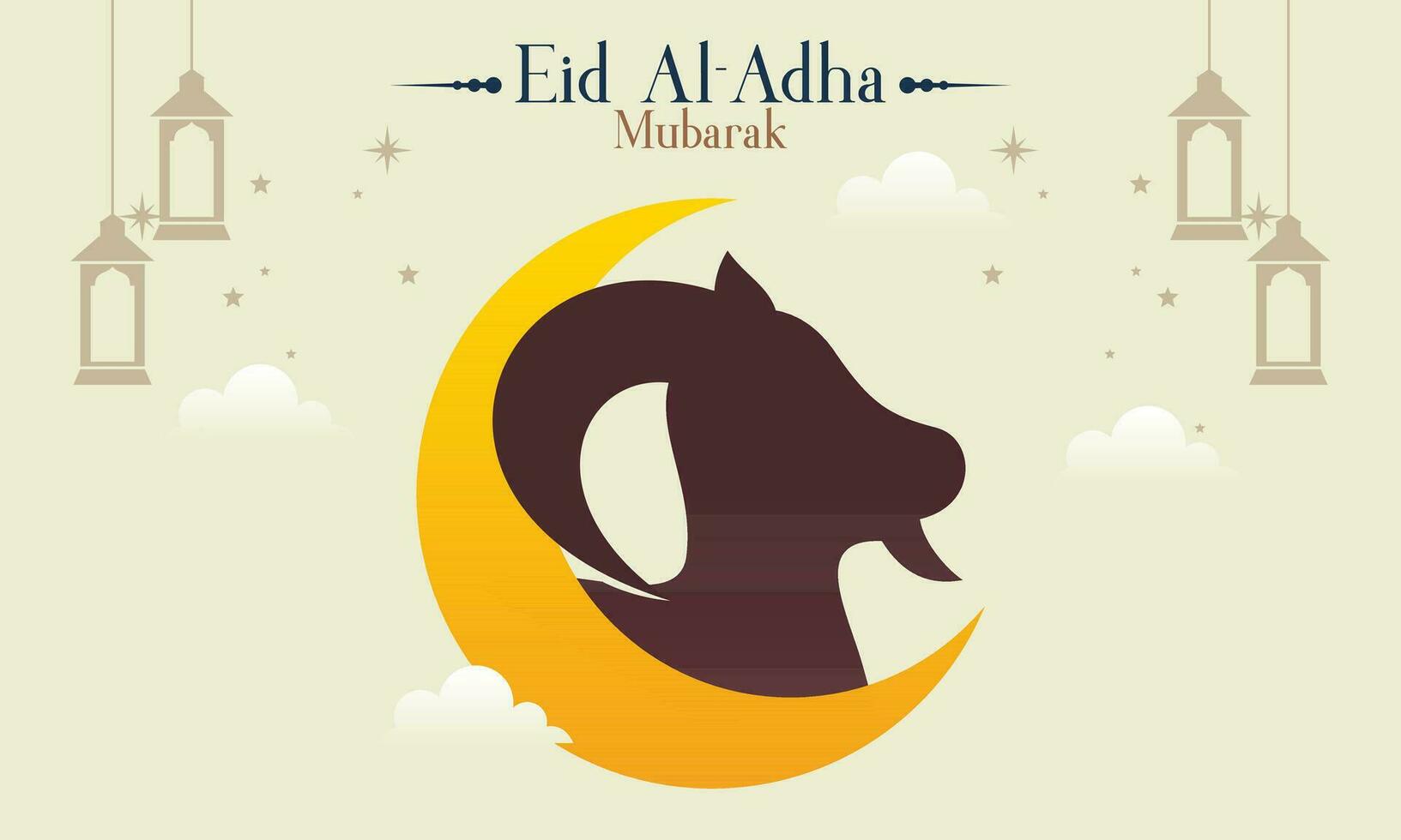 comemoro eid al adha Mubarak islâmico fundo com qurban animais vetor