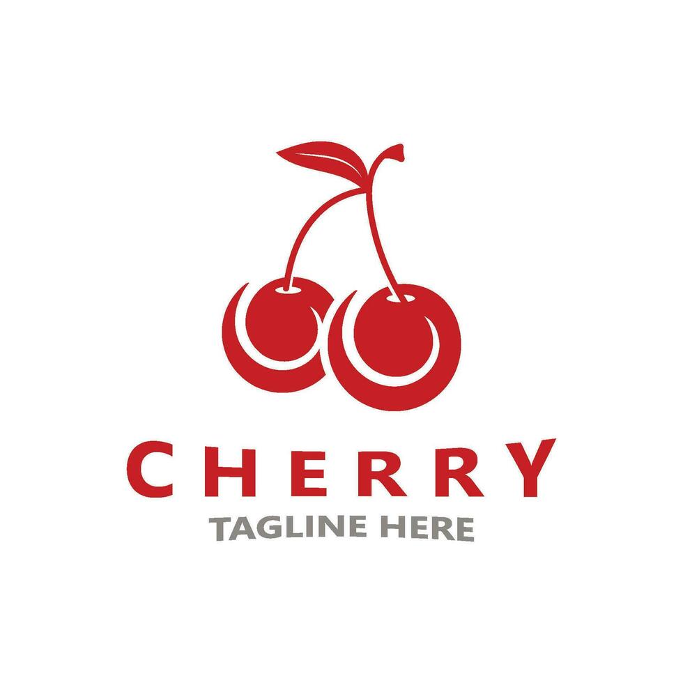 vermelho cereja fruta logotipo, vetor ilustração, fruta o negócio Projeto