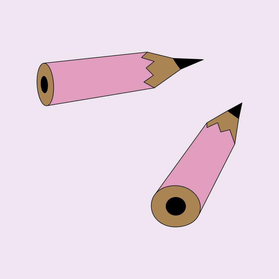vetor gráfico ilustração do lápis em uma Rosa fundo.