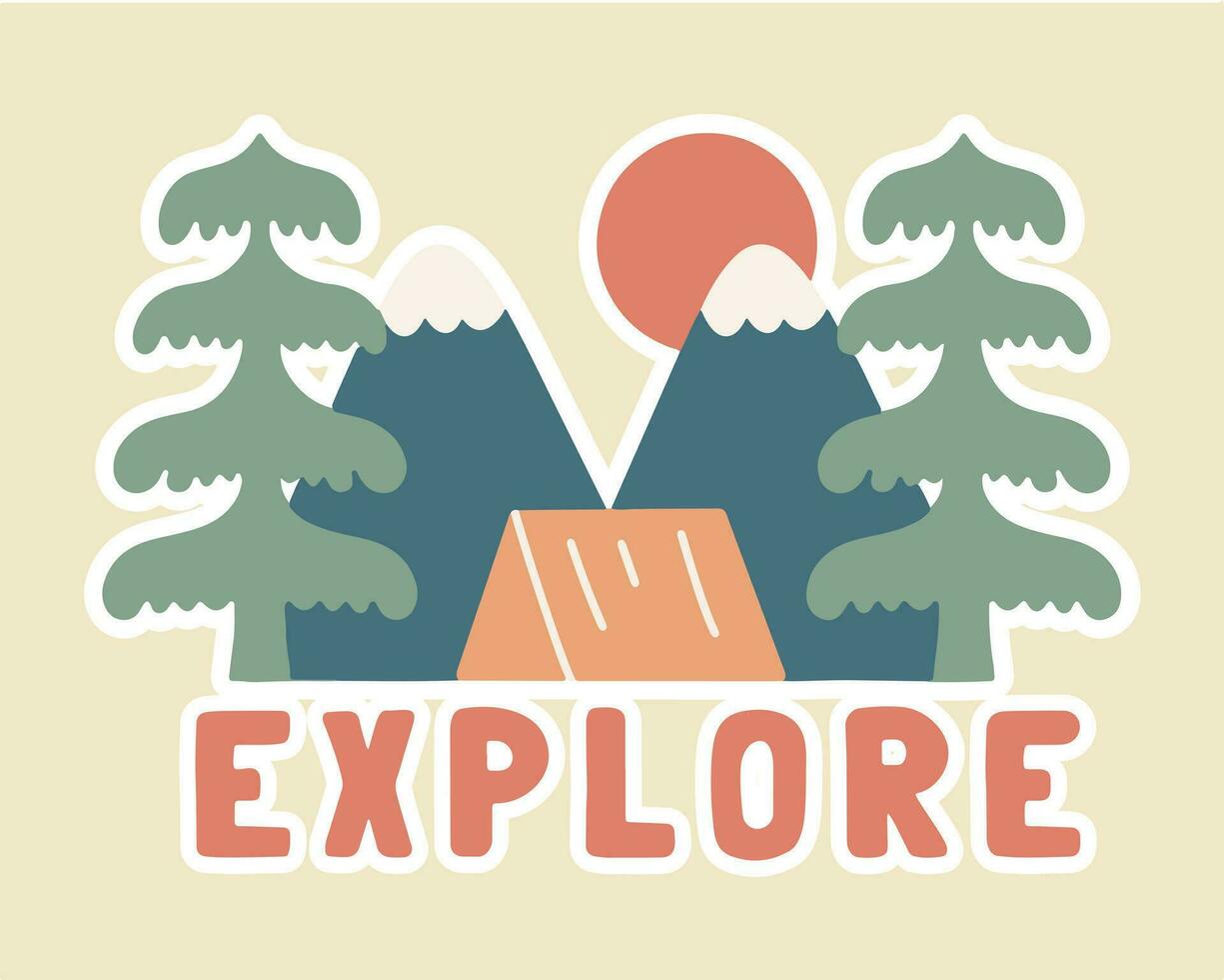 explorar a natureza vetor ao ar livre ilustração