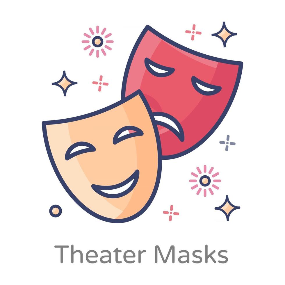 design de máscaras de teatro vetor