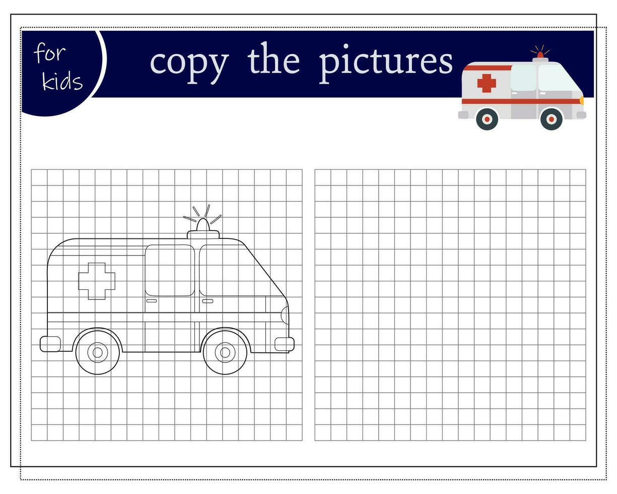 cópia de uma foto, a educacional jogos para crianças, uma desenho animado carro, uma conversível. vetor ilustração em uma branco fundo