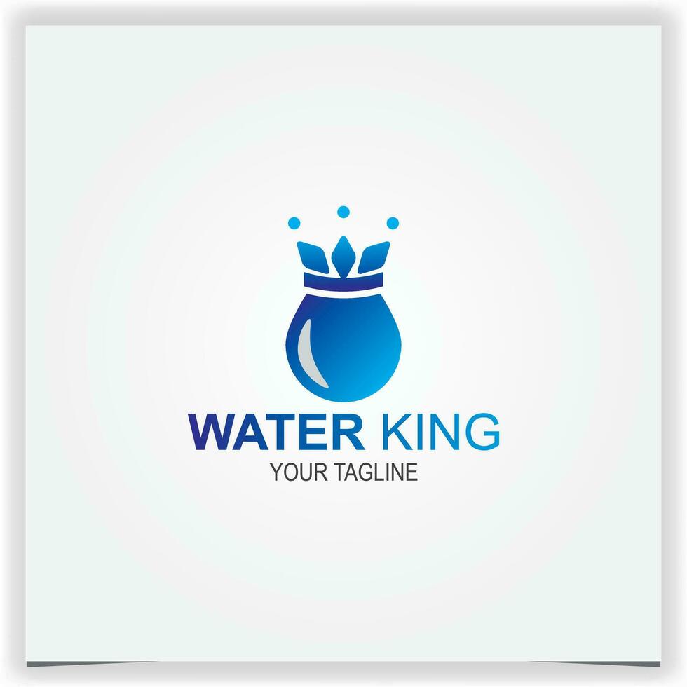 rei azul água logotipo Prêmio elegante modelo vetor eps 10