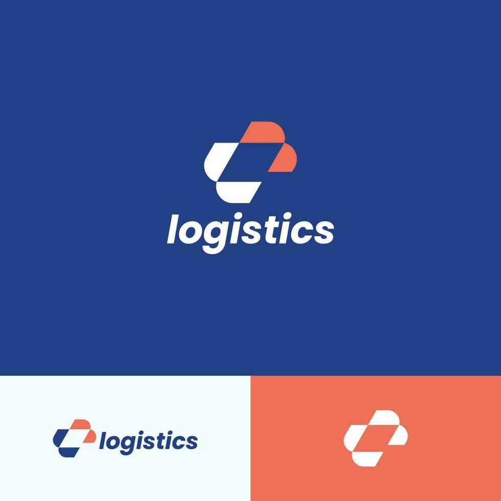 expedição logística logotipos, cubo caixa logotipo vetor