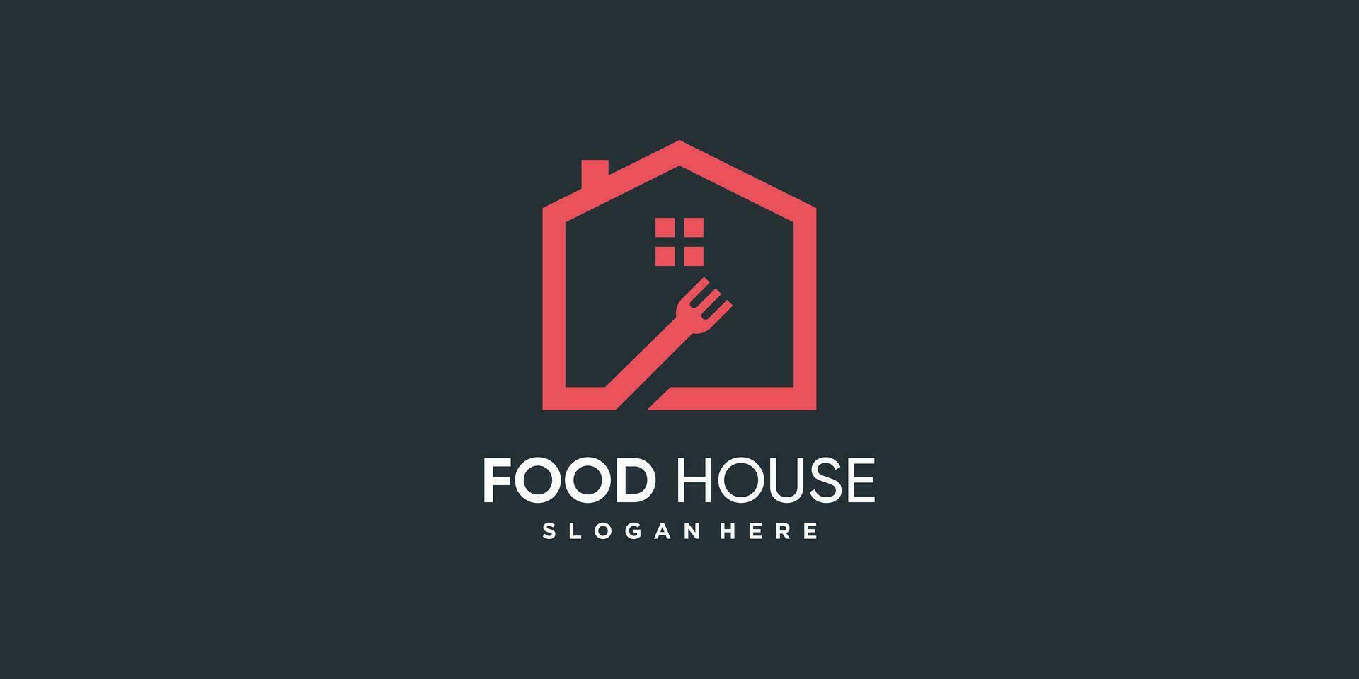 Comida casa logotipo Projeto coleção com moderno conceito vetor