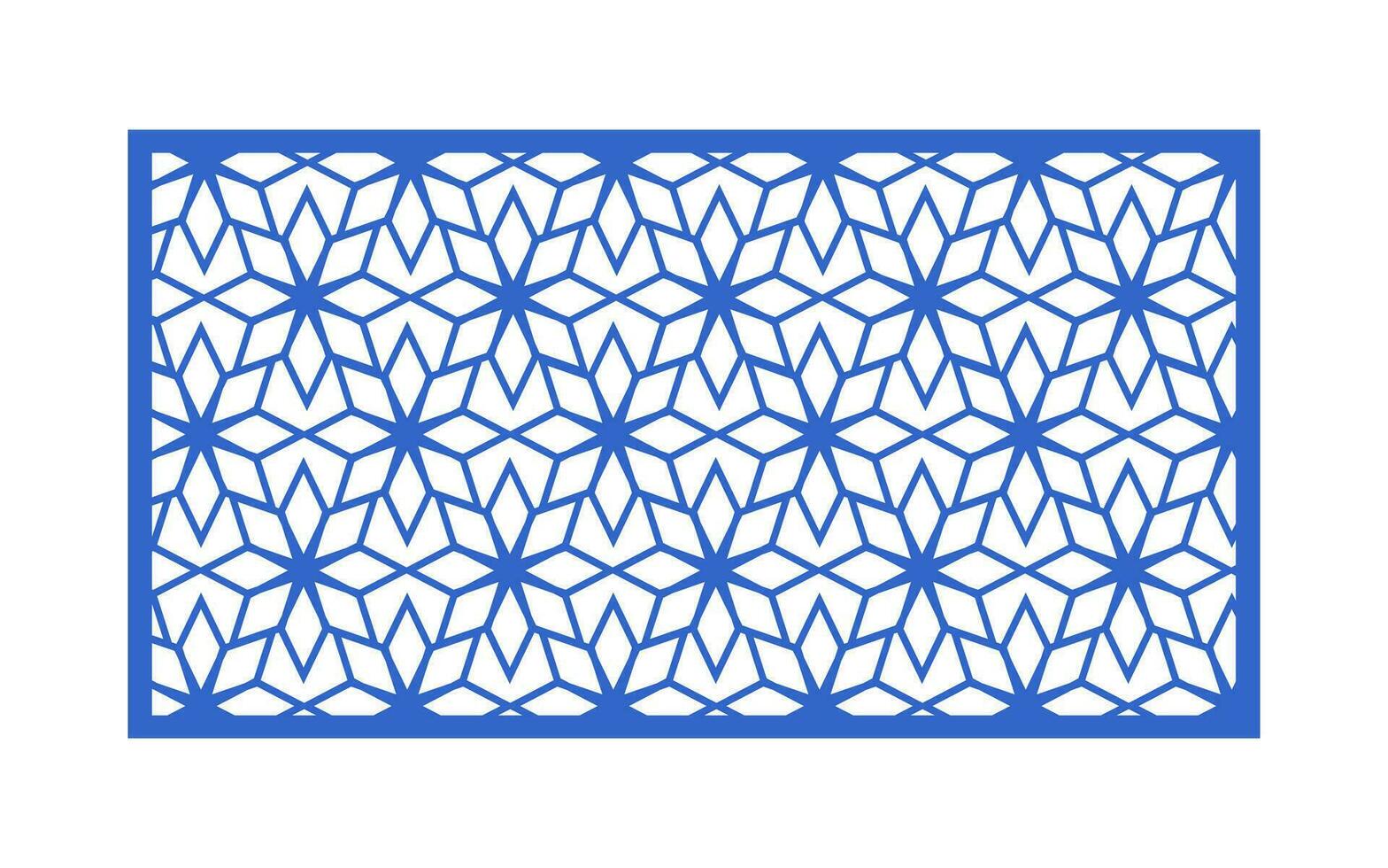 decorativo azul padrões, islâmico, floral e geométrico modelo para cnc laser corte vetor