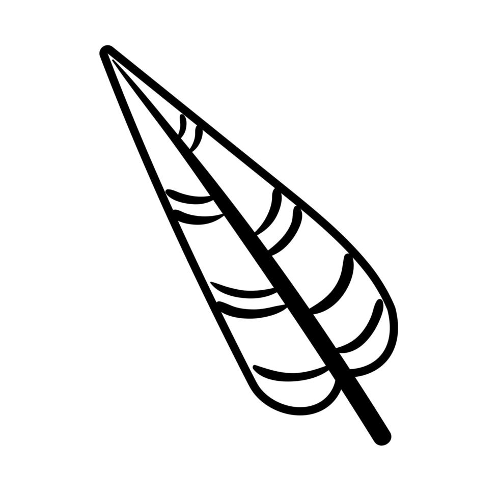 ícone de estilo de linha de planta de folha vetor