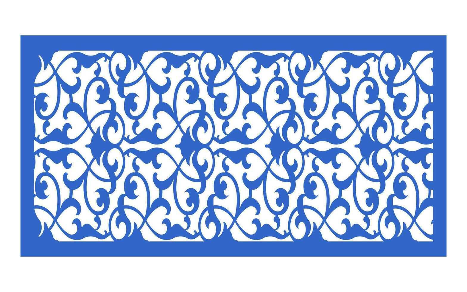 decorativo azul padrões, islâmico, floral e geométrico modelo para cnc laser corte vetor