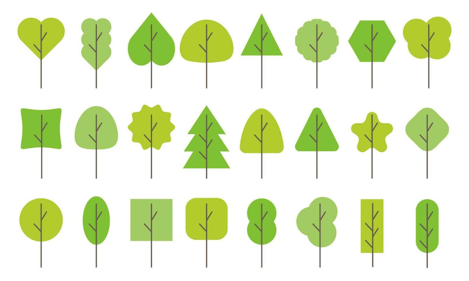 verde árvore vetor ícone definir. vetor ilustração