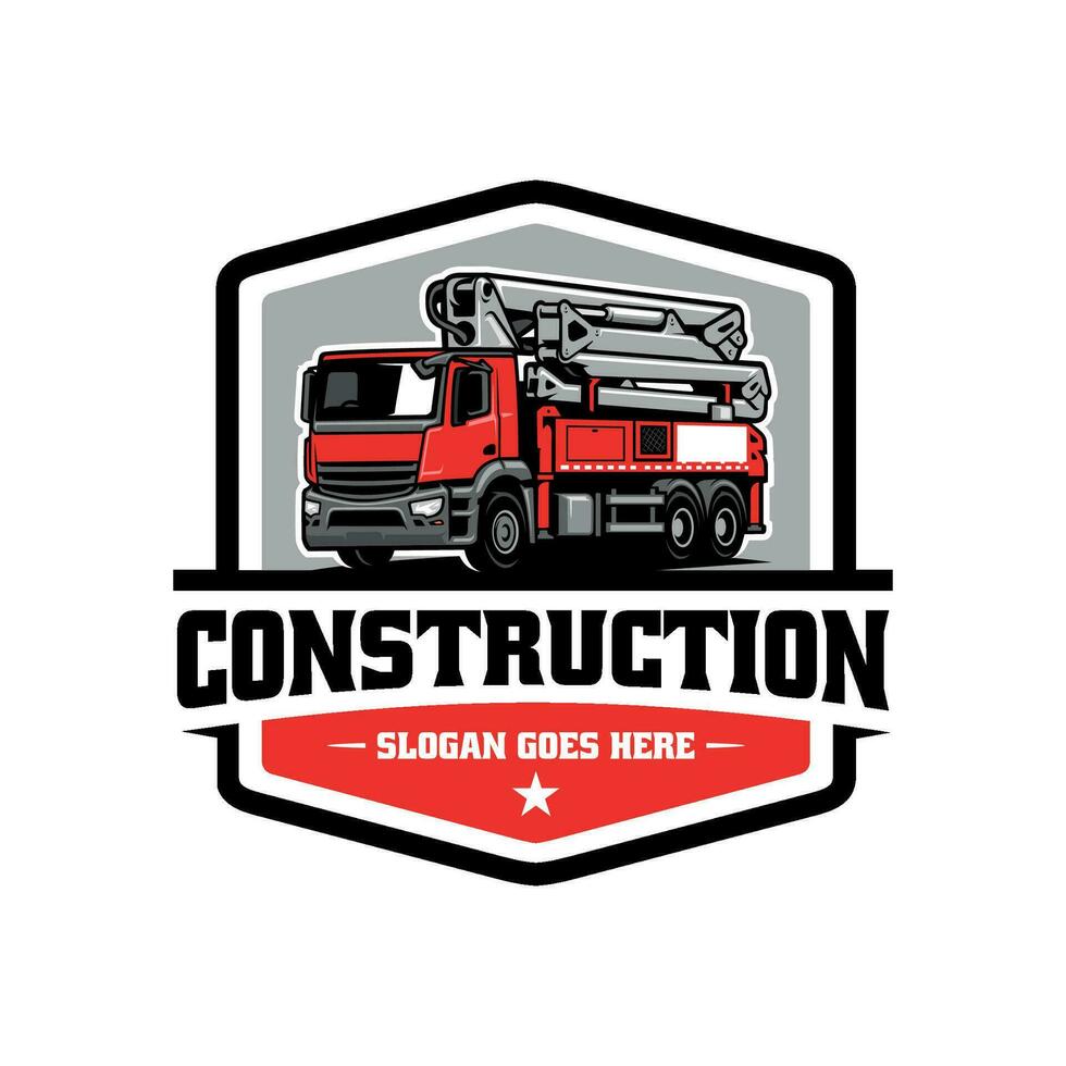 concreto bomba caminhão ilustração logotipo vetor