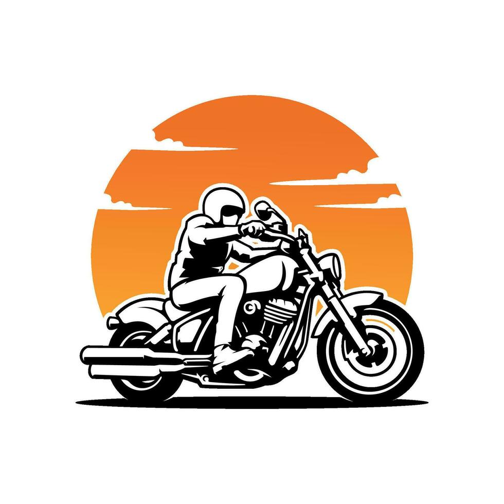 motociclista equitação motocicleta ilustração logotipo vetor isolado