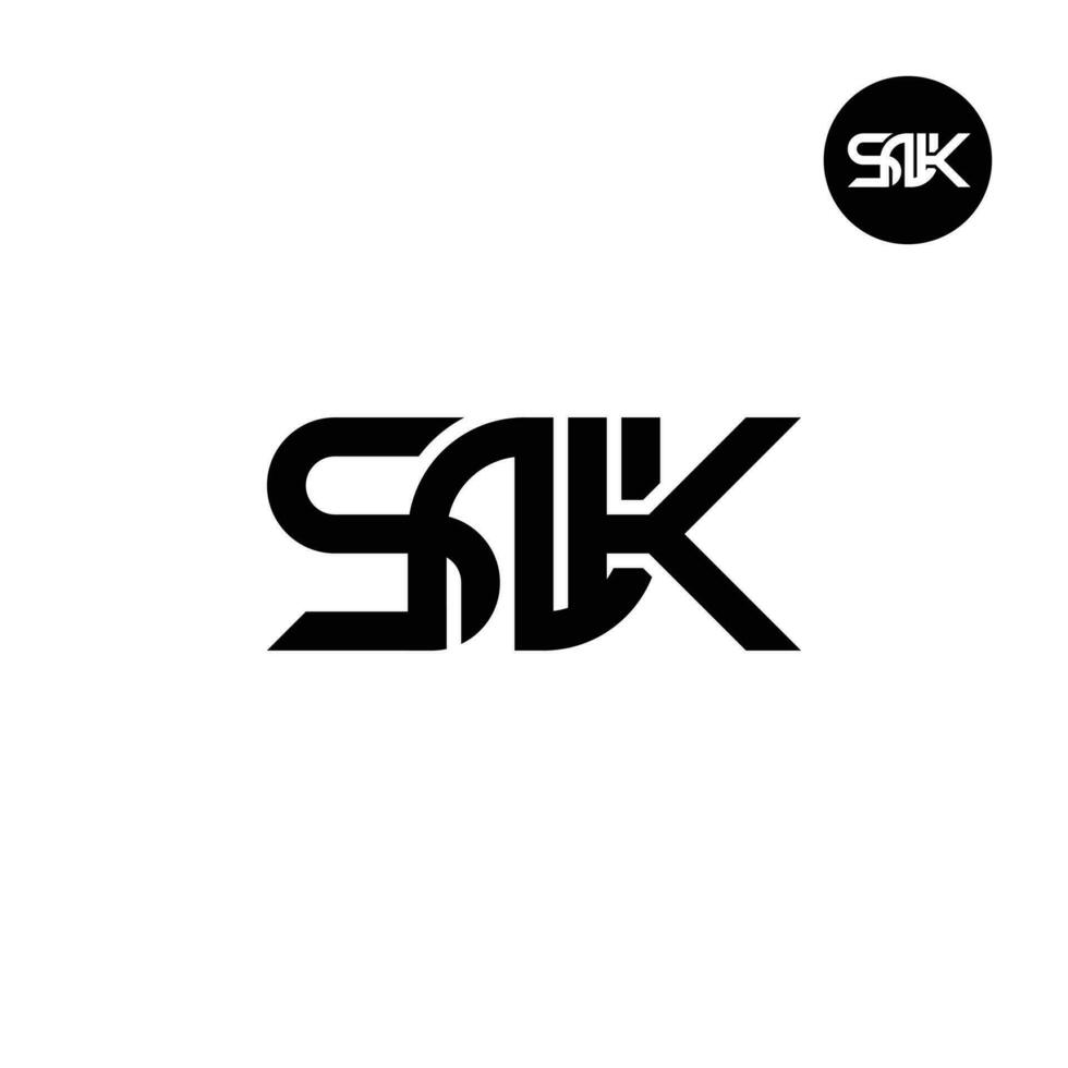 carta snk monograma logotipo Projeto vetor