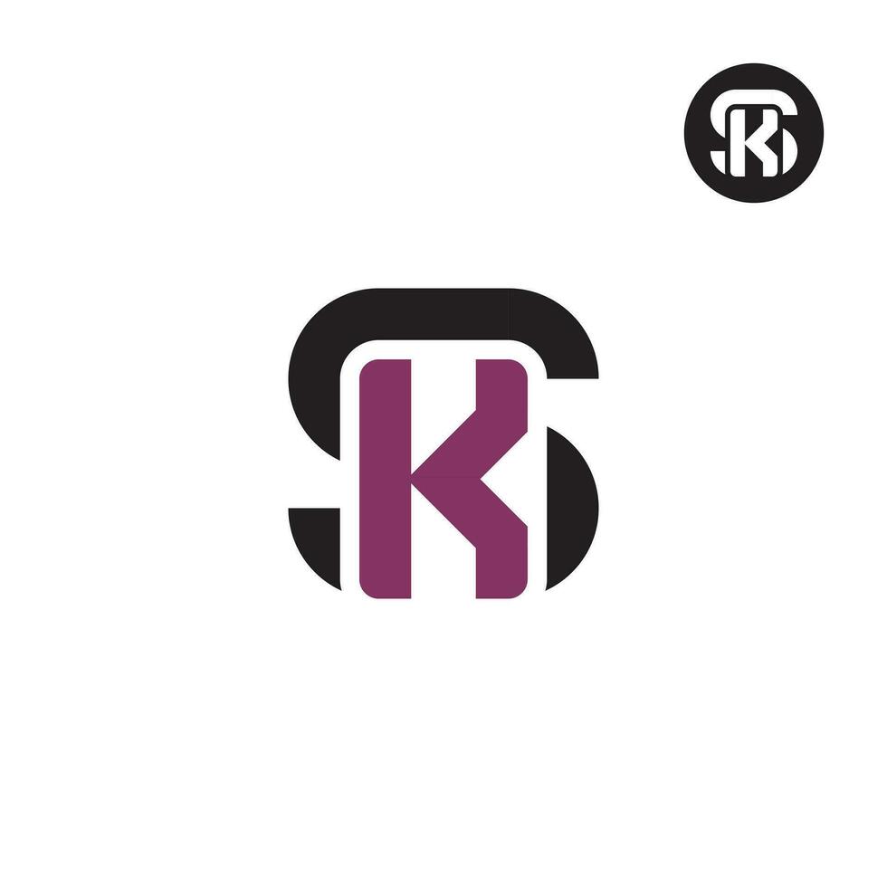 carta sk monograma logotipo Projeto vetor