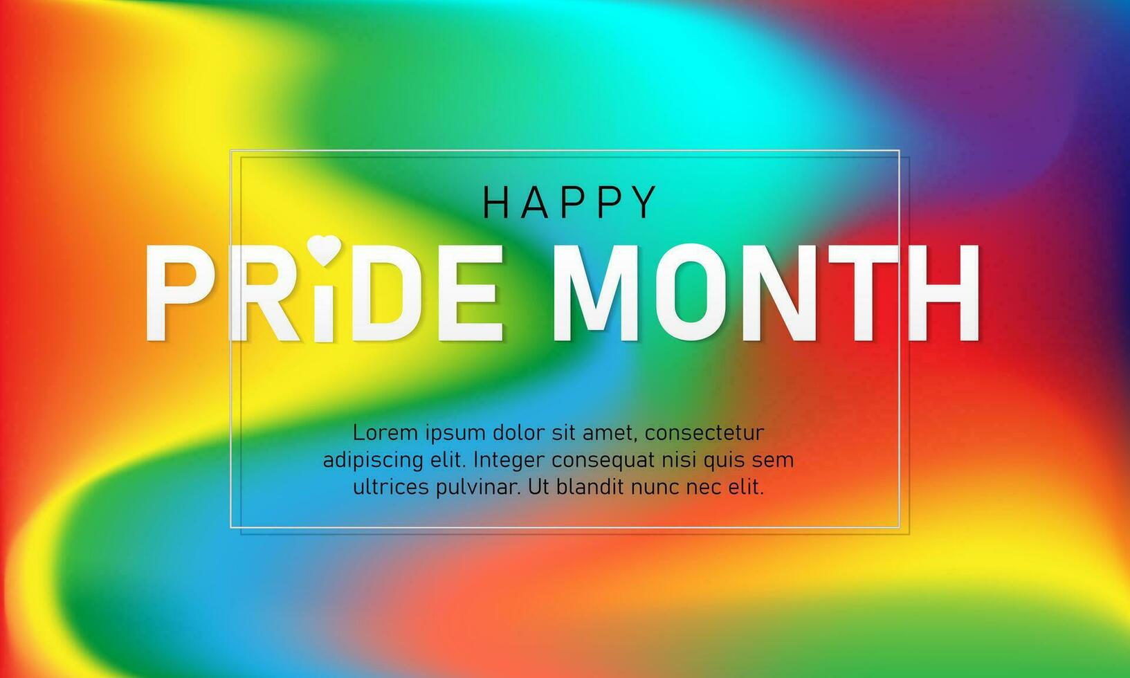 feliz orgulho mês papel texto em arco Iris gradiente fundo. humano direitos ou diversidade conceito. lgbt evento bandeira Projeto vetor