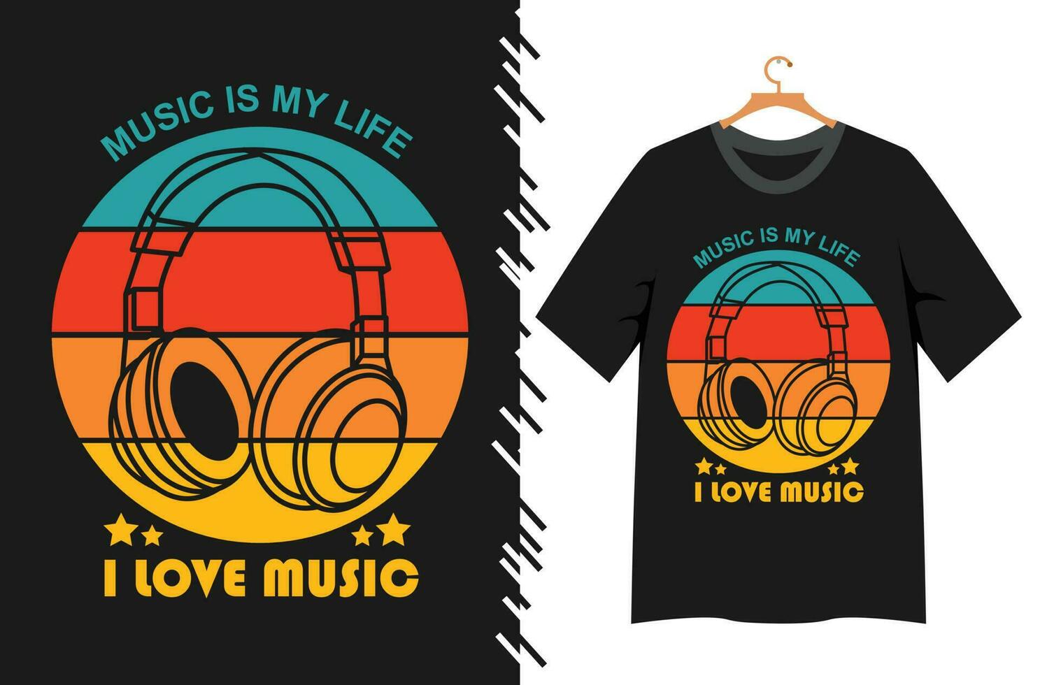 música t camisa Projeto vetor