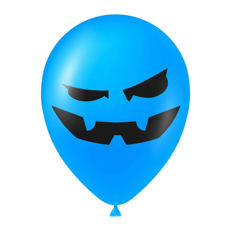 dia das Bruxas azul balão ilustração com assustador e engraçado face vetor