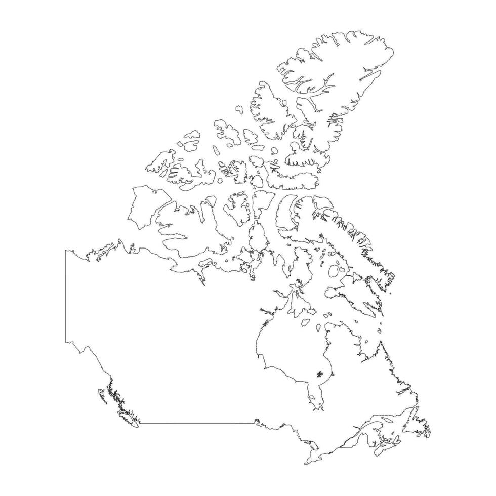 mapa altamente detalhado do Canadá com bordas isoladas no fundo vetor