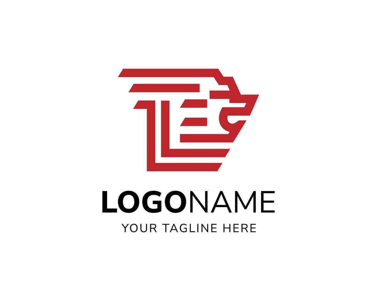 vetor abstrato monoline leão cabeça ícone logotipo Projeto modelo