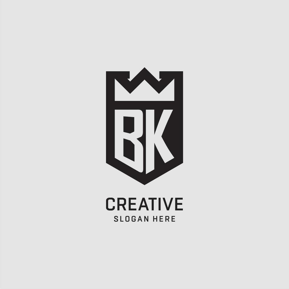 inicial bk logotipo escudo forma, criativo esport logotipo Projeto vetor