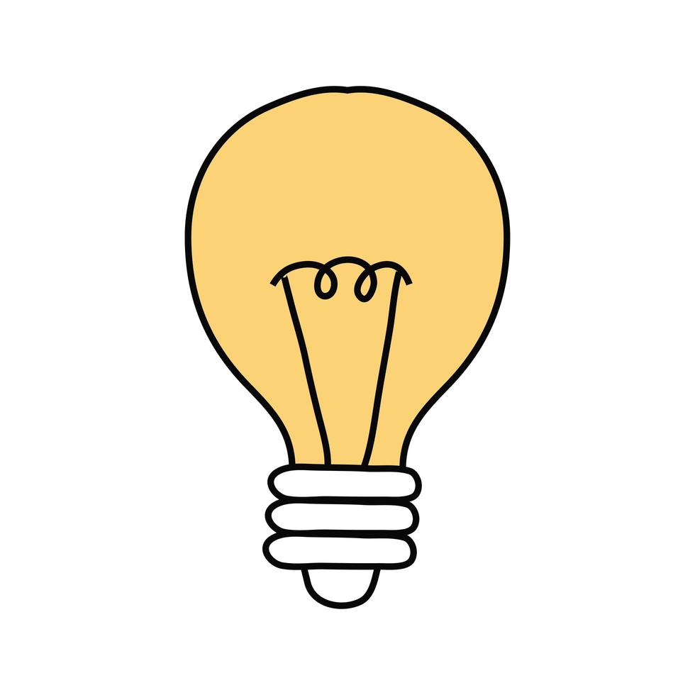 ícone de estilo de forma livre de lâmpada vetor
