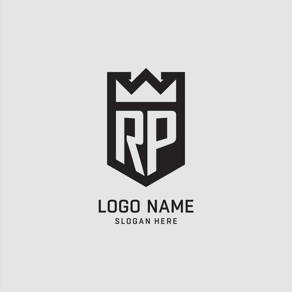 inicial rp logotipo escudo forma, criativo esport logotipo Projeto vetor