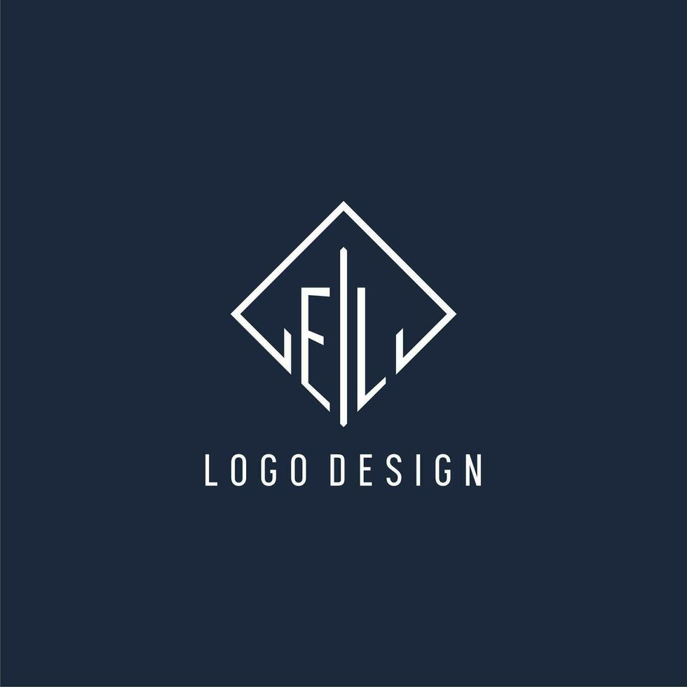 el inicial logotipo com luxo retângulo estilo Projeto vetor