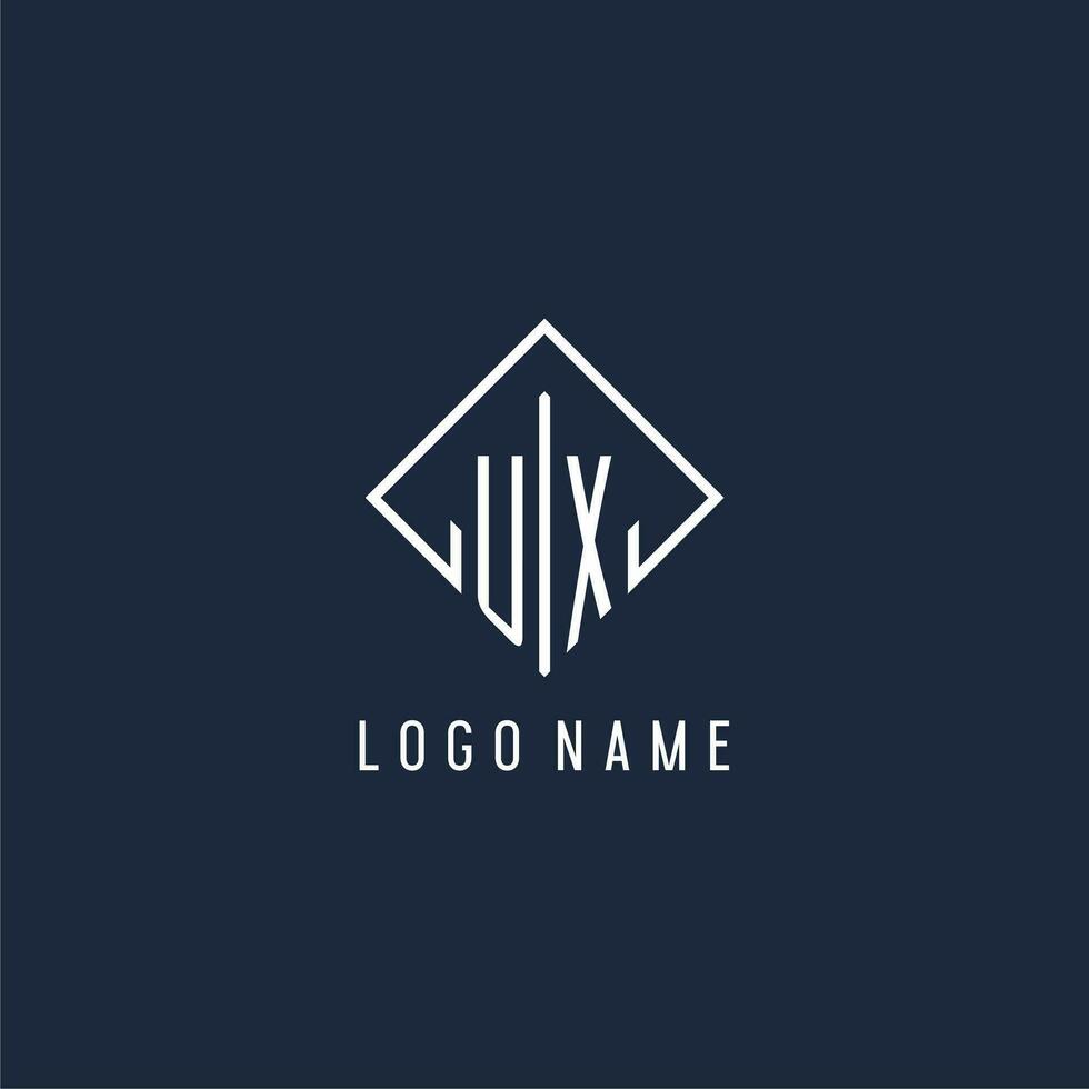 ux inicial logotipo com luxo retângulo estilo Projeto vetor