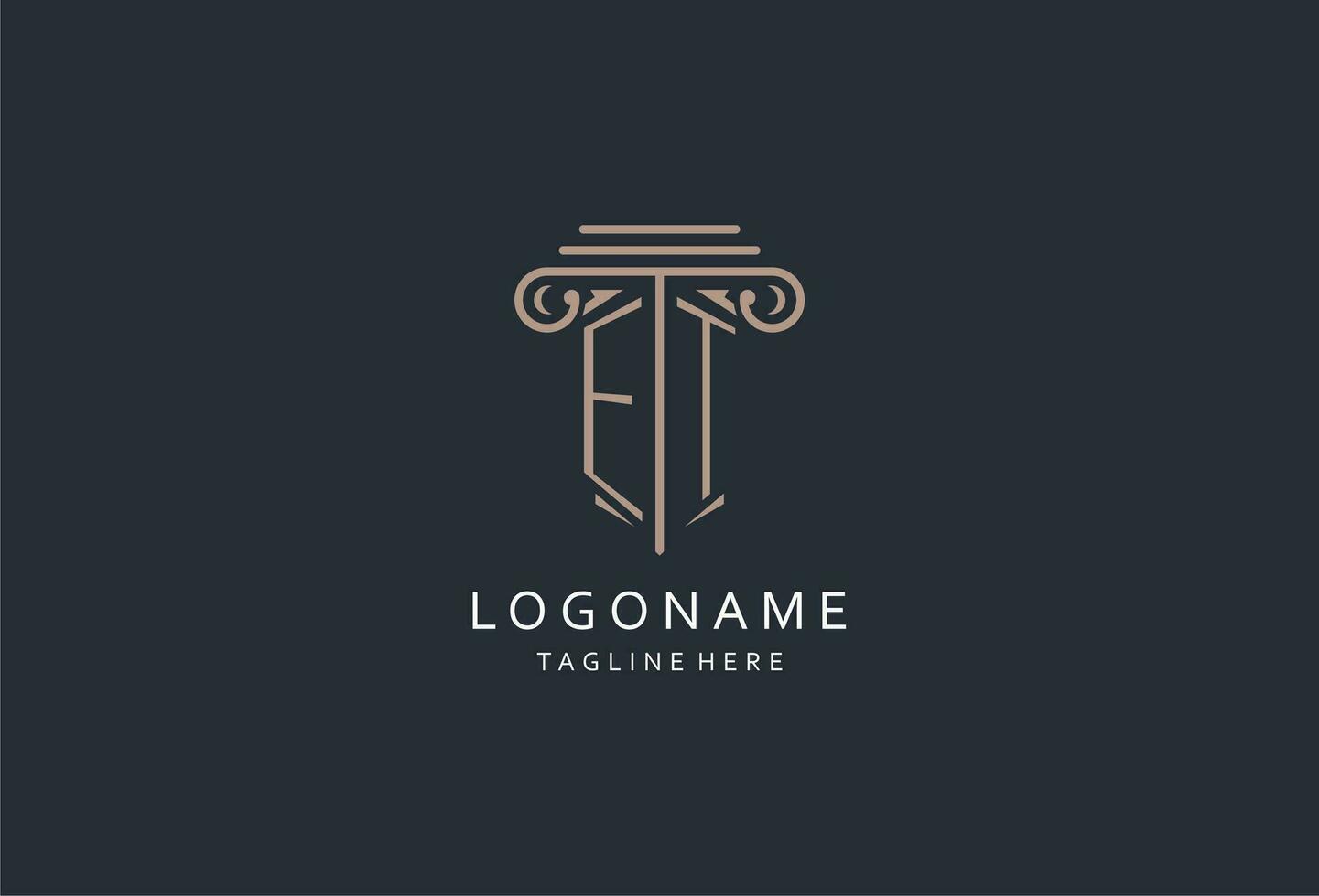 et monograma logotipo com pilar forma ícone, luxo e elegante Projeto logotipo para lei empresa inicial estilo logotipo vetor