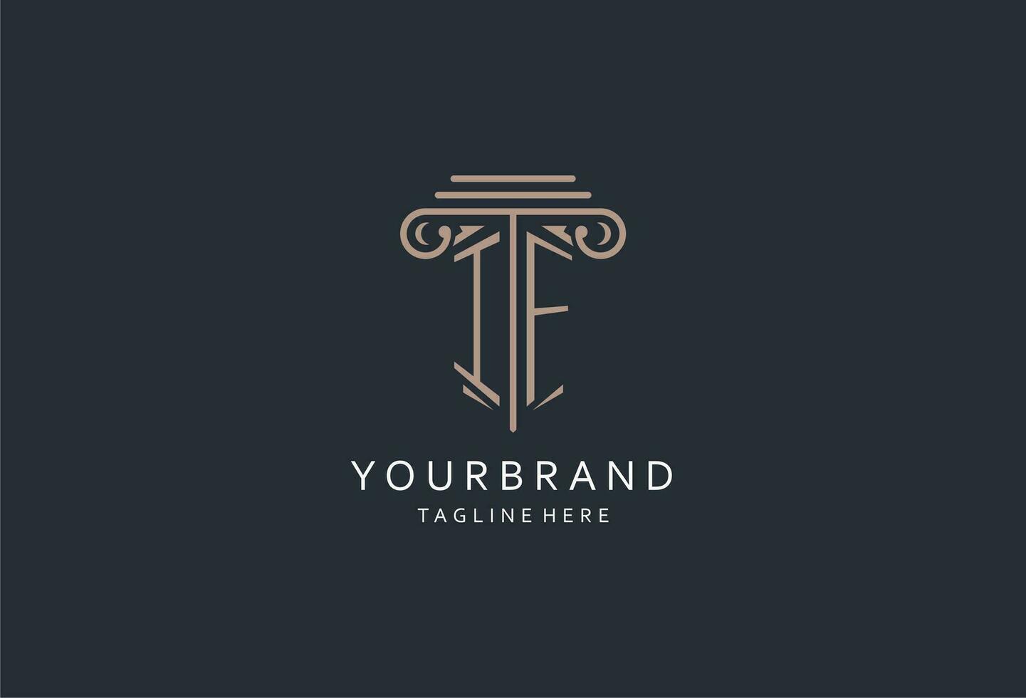E se monograma logotipo com pilar forma ícone, luxo e elegante Projeto logotipo para lei empresa inicial estilo logotipo vetor